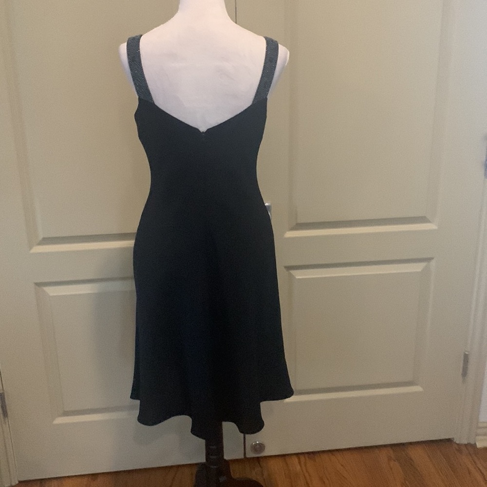 NWT Evan Picone Beaded Black Black Dress 6 - Picture 6 of 9